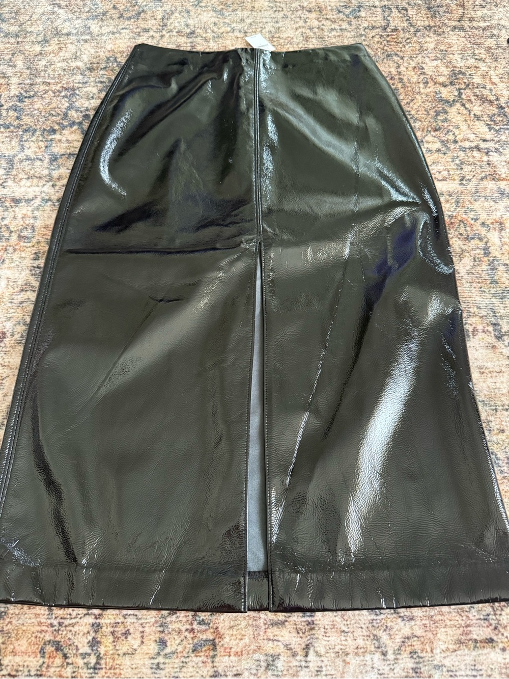 GAP Black Patent Pencil Skirt with Rear Slit